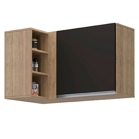 Armário de Cozinha Aéreo Canto com Nicho Decorativo Ravi L06 - D'rossi