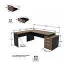Ver imagem 6 de Conjunto Mesa Pedestal em L com Cadeira de Escritório Ergonômica