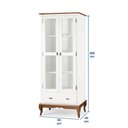 Ver imagem 5 de Cristaleira 2 Portas 3 Prateleiras 1 Gaveta e Pés Luiz Xv 60302 Linz Móveis - Branco/imbuia