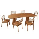 Ver imagem 2 de Conjunto Sala de Jantar Mesa Noronha 180cm Tampo Laminado Organico e 6 Cadeiras Eva Premium