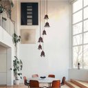 Ver imagem 5 de Lustre Pendente Para Sala Pé direito Alto Duplo SP-Flora Marrom