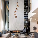 Ver imagem 3 de Lustre Pendente Para Sala Pé direito Alto Duplo SP-Flora Marrom