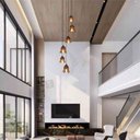 Ver imagem 2 de Lustre Pendente Para Sala Pé direito Alto Duplo SP-Flora Marrom