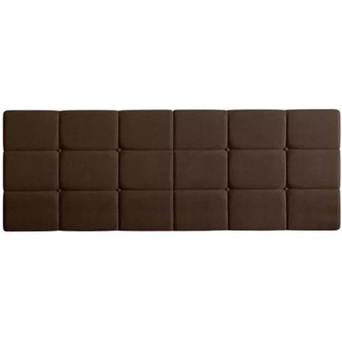 Cabeceira Painel Bia Estofada Casal Marrom 1,40m - Pc Móveis