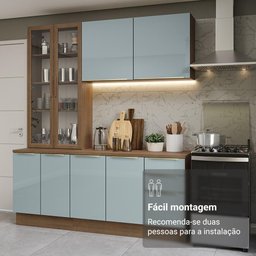 Armário de Cozinha Completa 190cm Lux Madesa Rustic Cinza - 3