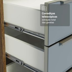 Armário de Cozinha Completa 190cm Lux Madesa Rustic Cinza - 6