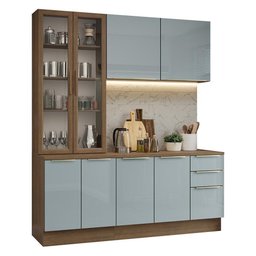 Armário de Cozinha Completa 190cm Lux Madesa Rustic Cinza - 10