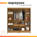 Ver imagem 6 de Guarda Roupa Casal com Espelho 8 Portas 2 Gavetas Madeirado/cinza Marajó Moval