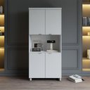 Ver imagem 2 de Armário Alto Estante F5 Office 4 Portas 5 Prateleiras MDP 80cm Cinza