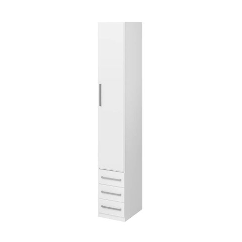 Guarda-roupa de 1 Porta com 3 Gavetas 1232 Direito Branco