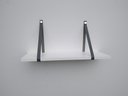Ver imagem 3 de Kit 2 Prateleira Mdf Branco Couro Cinza
