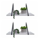 Ver imagem 1 de Kit 2 Prateleira Mdf Branco Couro Cinza