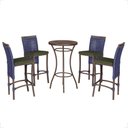 Ver imagem 1 de Mesa Bistro e 4 Banquetas Roma Marrom Corda Náutica 12 Trama Original