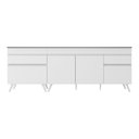 Ver imagem 2 de Kit 2 Balcões Gabinete Pia 150 Cm E Cooktop 70 Cm Veneza Multimóveis Mp2073.891 Branco