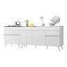 Kit 2 Balcões Gabinete Pia 150 Cm E Cooktop 70 Cm Veneza Multimóveis Mp2073.891 Branco - 6