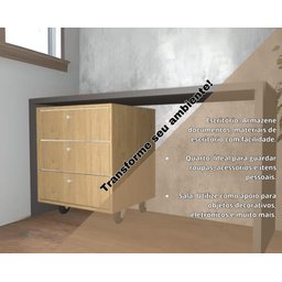 Gaveteiro Rodinhas em Mdf 15mm Amadeirado. - 4
