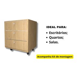 Gaveteiro Rodinhas em Mdf 15mm Amadeirado. - 3