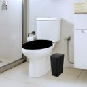Ver imagem 3 de Assento Vaso Sanitário Tampa Soft Oval Preto + Lixeira Preta 8l com Tampa Click