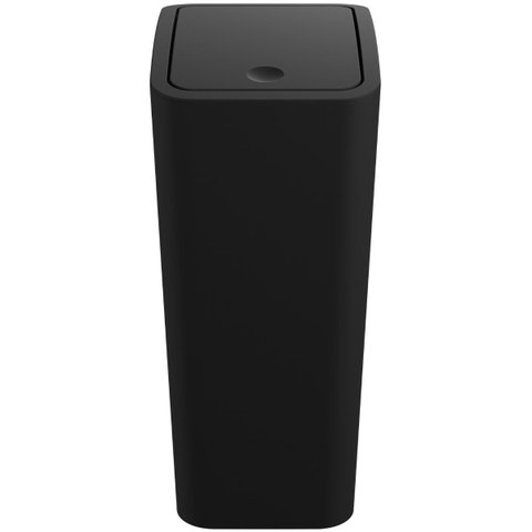 Assento Vaso Sanitário Tampa Soft Oval Preto + Lixeira Preta 8l com Tampa Click