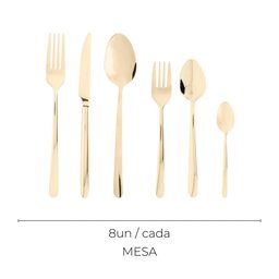 Faqueiro Wolff Viena 54 Peças de Aço Inox Dourado - 4