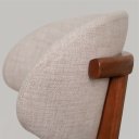 Ver imagem 2 de Kit de Duas Cadeira Estofada para Sala de Jantar Base Fixa Madeira Maciça Cora Hope Linho Bege