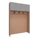 Ver imagem 1 de Guarda Roupa Modulo Ponte 4 Portas 163cm Setiba Plus Carvalho/fendi