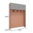 Ver imagem 4 de Guarda Roupa Modulo Ponte 4 Portas 163cm Setiba Plus Carvalho/fendi