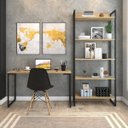 Ver mais imagens de Conjunto Industrial 2 Peças 1 Escrivaninha e 1 Estante Porto Amadeirado