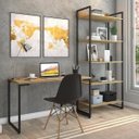 Ver imagem 1 de Conjunto Industrial 2 Peças 1 Escrivaninha e 1 Estante Porto Amadeirado