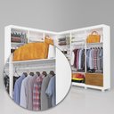 Ver imagem 3 de Closet Casal Duplo Lu 12PTS 08GAV com Espelho com Pés Quadrados