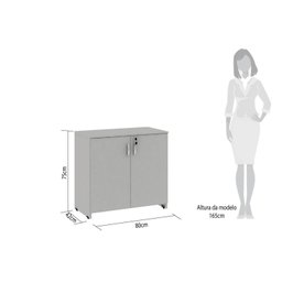 Armário para Escritório Baixo 2 Portas com Chave Web15 Espresso Móveis - 5