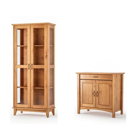 Kit Cristaleira Slim Bella 2 Portas 1240 e Aparador Buffet 93,0 Cm Bella 2 Portas 1 Gav. Móveis Mpo