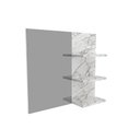 Ver imagem 5 de Conjunto Kit para banheiro 60cm com Gabinete espelheira e cuba CJ43018-111 Móvel na Caixa Mármore Br