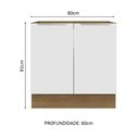 Ver imagem 3 de Balcão Madesa Lux 80 cm 2 Portas (Sem Tampo) Rustic/Branco Veludo