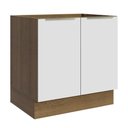 Ver imagem 1 de Balcão Madesa Lux 80 cm 2 Portas (Sem Tampo) Rustic/Branco Veludo