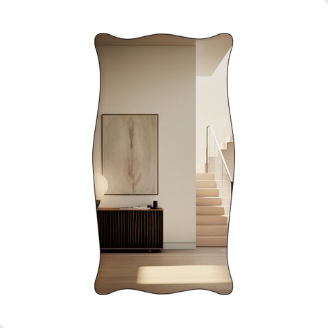 Espelho Orgânico Decorativo Grande 60x110cm - Mod. Paris Preto