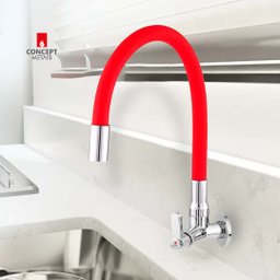 Torneira Luxo Parede Tubo Flexível 01868 Vermelho Concept Metais 01868 Red - 2