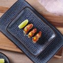 Ver imagem 4 de 24 Pratos Cerâmica Titanium Porto Brasil 14x18cm Restaurante Japonês Servir Peças de Sushi