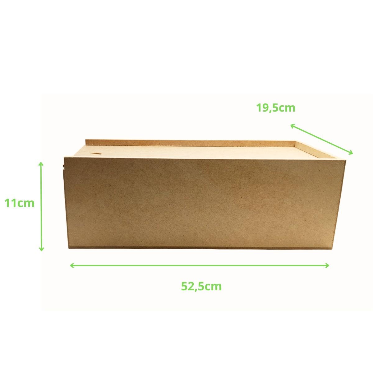 Caixa Madeira Mdf C/ Tampa Deslizante 52,5cm X 19,5cm - 3