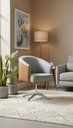 Ver imagem 7 de Poltrona Julia Giratoria Base Aluminio - Nobly Decor Cinza/Couro Marrom