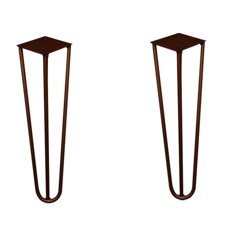 Kit 2 Pés de Metal 30 CM Hairpin Legs Mesa de Canto Rack e Puffs Bronze Nay Multicoisas Pés de Metal