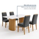 Ver mais imagens de Conjunto Mesa de Jantar 4 Lugares Retangular 120x80cm MDF Cinamomo Off White Grafite