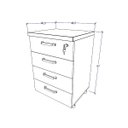 Ver imagem 5 de Mesa Escrivaninha 170cm com Gaveteiro 4 Gavetas F5 Office Cor:preto