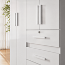 Ver imagem 5 de Guarda-Roupa de Solteiro Sobral Flex Branco Azul Rosa 4 Portas 4 Gavetas Moval