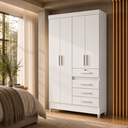 Ver imagem 6 de Guarda-Roupa de Solteiro Sobral Flex Branco Azul Rosa 4 Portas 4 Gavetas Moval