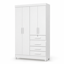 Ver imagem 2 de Guarda-Roupa de Solteiro Sobral Flex Branco Azul Rosa 4 Portas 4 Gavetas Moval