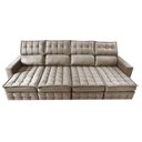 Ver imagem 5 de Sofá Retrátil e Reclinável 3.20m Molas Ensacadas e Costura Tripla Cama inBox Nobre Suede Bege