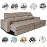 Sofá Retrátil e Reclinável 3.20m Molas Ensacadas e Costura Tripla Cama inBox Nobre Suede Bege - 3