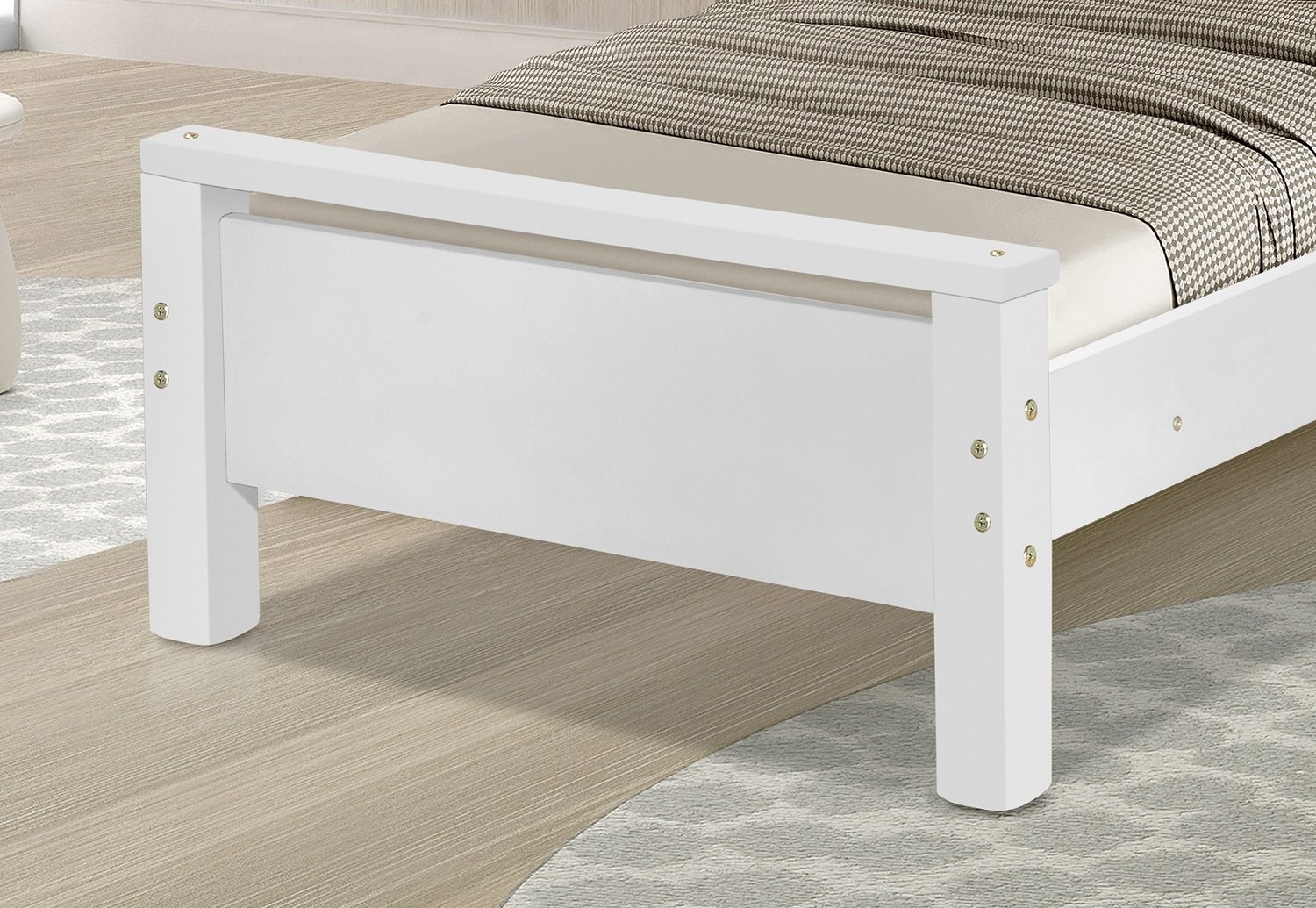 Cama Juvenil Branco com Colchão Mdf e Pes de Madeira com Colchão - 5