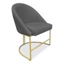 Ver imagem 2 de Kit 02 Cadeiras Poltrona de Jantar Bela Veludo Base Metálica Industrial Dourado - Pallazio